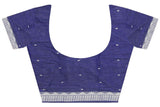 Ikkat Blouse material - Handloom Cotton with Beautiful Design-Blue [55070B] - Blouse Swadeshi Boutique