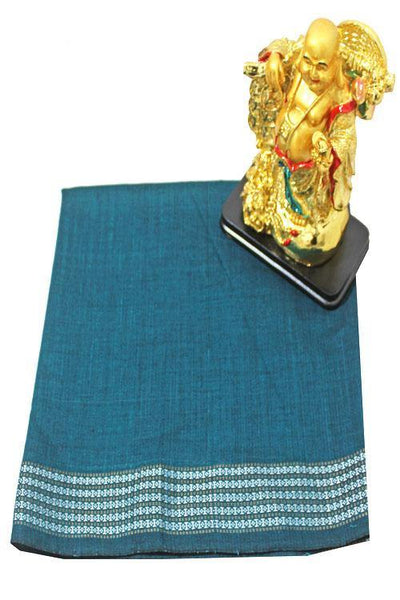 Ikkat Blouse material - Handloom Cotton with Beautiful Design-Blue [55084D] - Blouse Swadeshi Boutique