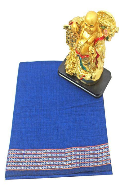 Ikkat Blouse material - Handloom Cotton with Beautiful Design-Blue [55084F] - Blouse Swadeshi Boutique