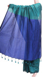 Silk Cotton plain saree with vibrant color combination - 61018A - Sarees Swadeshi Boutique