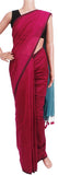Silk Cotton plain saree with vibrant color combination - 61021A (** Summer Offer Rs.200 OFF) - Sarees Swadeshi Boutique