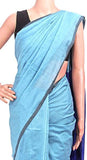 Silk Cotton plain saree with vibrant color combination and pompom lace in pallu- 61025A - Sarees Swadeshi Boutique