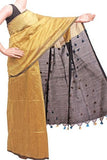 Silk Cotton plain saree with vibrant color combination and pompom lace in pallu- 61041A * Sale 50% OFF * - Sarees Swadeshi Boutique