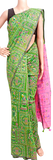 61054A - Silk Cotton saree with Madhubani print (Green) * Festival Collection * - Sarees Swadeshi Boutique