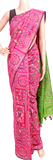 61055A - Silk Cotton saree with Madhubani print (Pink) * Festival Collection * - Sarees Swadeshi Boutique