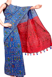 61065A - Silk Cotton saree with Madhubani print * Festival Collection * - Sarees Swadeshi Boutique