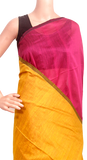 61072A - Silk Cotton plain saree with vibrant color combination (Red & Mustard) * New Collection * - Sarees Swadeshi Boutique