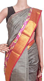 64504A - Mangalagiri Pure Silk cotton sarees with Pochampalli Fancy Golden Border - Sarees Swadeshi Boutique