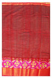 64504A - Mangalagiri Pure Silk cotton sarees with Pochampalli Fancy Golden Border - Sarees Swadeshi Boutique