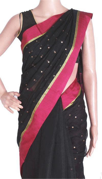 Silk Cotton saree with Sequence work - 68003A * Sale 50% OFF * - Sarees Swadeshi Boutique