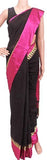 Silk Cotton saree with Temple border (Black)- 68052A*New arrival! Rs.200 Off * - Sarees Swadeshi Boutique