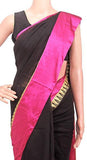 Silk Cotton saree with Temple border (Black)- 68052A*New arrival! Rs.200 Off * - Sarees Swadeshi Boutique