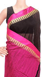 Silk Cotton saree with Temple border (Black)- 68052A*New arrival! Rs.200 Off * - Sarees Swadeshi Boutique