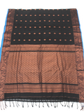 68067C - Silk Cotton saree with copper zari in border and pallu (Black) *New arrival* - Sarees Swadeshi Boutique