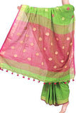 74024A - Soft cotton saree with Ball putta design in all over body - Sarees Swadeshi Boutique