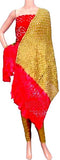 Bandhani art silk salwar material (3 piece set) Magenta & Green - 81018S, Chudi - Swadeshi Boutique