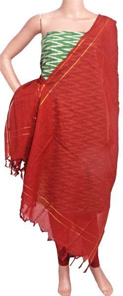 Ikat Cotton Salwar set material - 83060A (3 pc - Tops, Bottom & Cotton Dhuppatta) *Intro Offer Rs.100 off* - Chudi Swadeshi Boutique