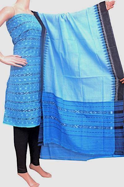 Ikat Handloom Cotton Salwar set material - 83075A (3 pc - Tops, Bottom & Dhuppatta) - Chudi Swadeshi Boutique