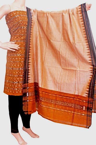 Ikat Handloom Cotton Salwar set material - 83079A (3 pc - Tops, Bottom & Dhuppatta), Chudi - Swadeshi Boutique