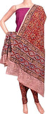Kalamkari Cotton Salwar set material - 85012A (3 Piece - Plain Tops, Kalamkari Bottom, Dhuppatta) - Chudi Swadeshi Boutique