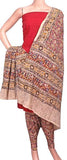 Kalamkari Cotton Salwar set material - 85014A (3 Piece - Plain Tops, Kalamkari Bottom, Dhuppatta) - Chudi Swadeshi Boutique