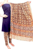 Kalamkari Cotton Salwar set material -  85023A (3 Piece - Plain Tops, Kalamkari Bottom, Dhuppatta), Chudi - Swadeshi Boutique