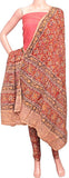 Kalamkari Cotton Salwar set material - 85031A (3 Piece - Plain Tops, Kalamkari Bottom, Dhuppatta) - Chudi Swadeshi Boutique