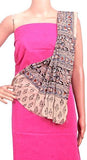 Kalamkari Cotton Salwar set material - 85032A (3 Piece - Plain Tops, Kalamkari Bottom, Dhuppatta) - Chudi Swadeshi Boutique