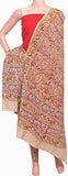 Kalamkari Cotton Salwar set material - 85033A (3 Piece - Plain Tops, Kalamkari Bottom, Dhuppatta) - Chudi Swadeshi Boutique