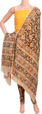 Kalamkari Cotton Salwar set material - 85043A (3 Piece - Plain Tops, Kalamkari Bottom, Dhuppatta) - Chudi Swadeshi Boutique