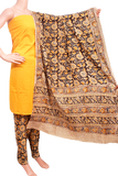 Kalamkari Cotton Salwar set material - 85043A (3 Piece - Plain Tops, Kalamkari Bottom, Dhuppatta) - Chudi Swadeshi Boutique