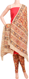 Kalamkari Cotton Salwar set material - 85045A (3 Piece - Plain Tops, Kalamkari Bottom, Dhuppatta) - Chudi Swadeshi Boutique