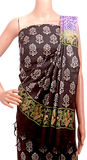 87003A - Silk Cotton with Block print Salwar set material (3 Piece - Tops, Bottom, Dhuppatta) - Chudi Swadeshi Boutique