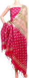 87004A - Silk Cotton with Block print Salwar set material (3 Piece - Tops, Bottom, Dhuppatta) - Chudi Swadeshi Boutique