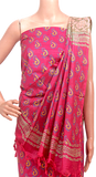 87004A - Silk Cotton with Block print Salwar set material (3 Piece - Tops, Bottom, Dhuppatta) - Chudi Swadeshi Boutique