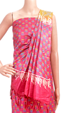 87005A - Silk Cotton with Block print Salwar set material (3 Piece - Tops, Bottom, Dhuppatta) - Chudi Swadeshi Boutique