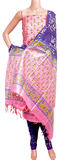 87006A - Silk Cotton with Block print Salwar set material (3 Piece - Tops, Bottom, Dhuppatta) - Chudi Swadeshi Boutique