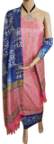 87006A - Silk Cotton with Block print Salwar set material (3 Piece - Tops, Bottom, Dhuppatta) - Chudi Swadeshi Boutique