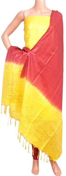 87507A - Kota Staple weaving silk cotton Salwar set material (3 Piece - Tops, Bottom, Dhuppatta), Chudi - Swadeshi Boutique
