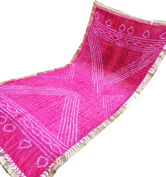 89001A - Bandhani Cotton Dhupatta (Pink)