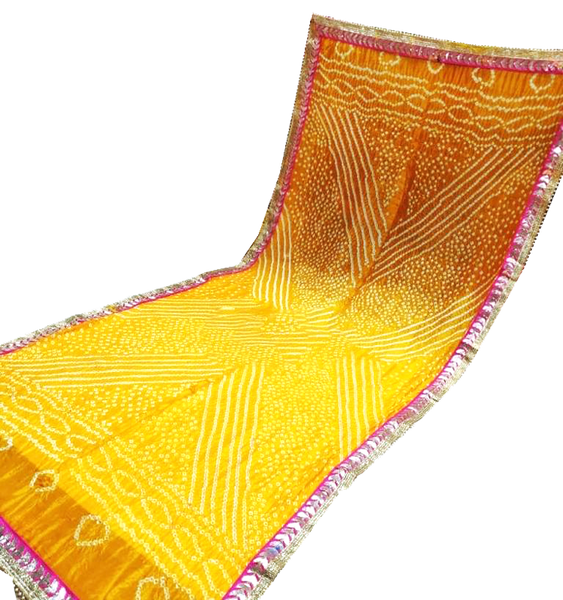 89002A - Bandhani Cotton Dhupatta (Yellow)