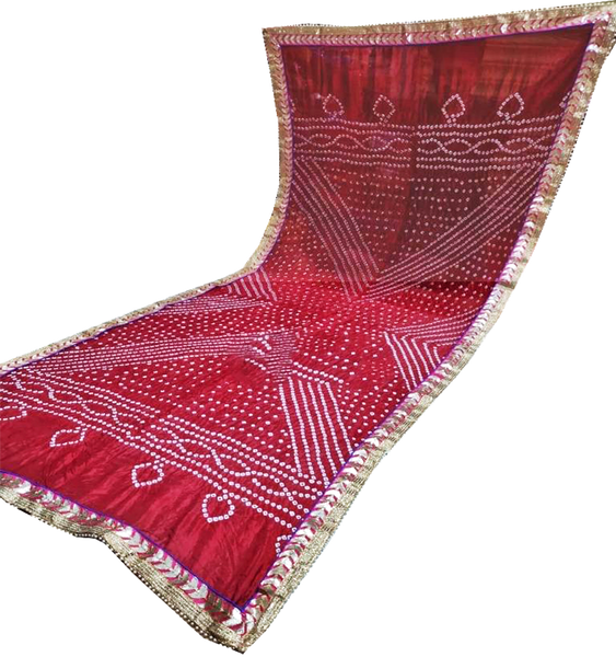 89005A - Bandhani Cotton Dhupatta (Maroon)