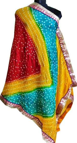 89022A - Bandhani Cotton Dhupatta (Multi Colour)